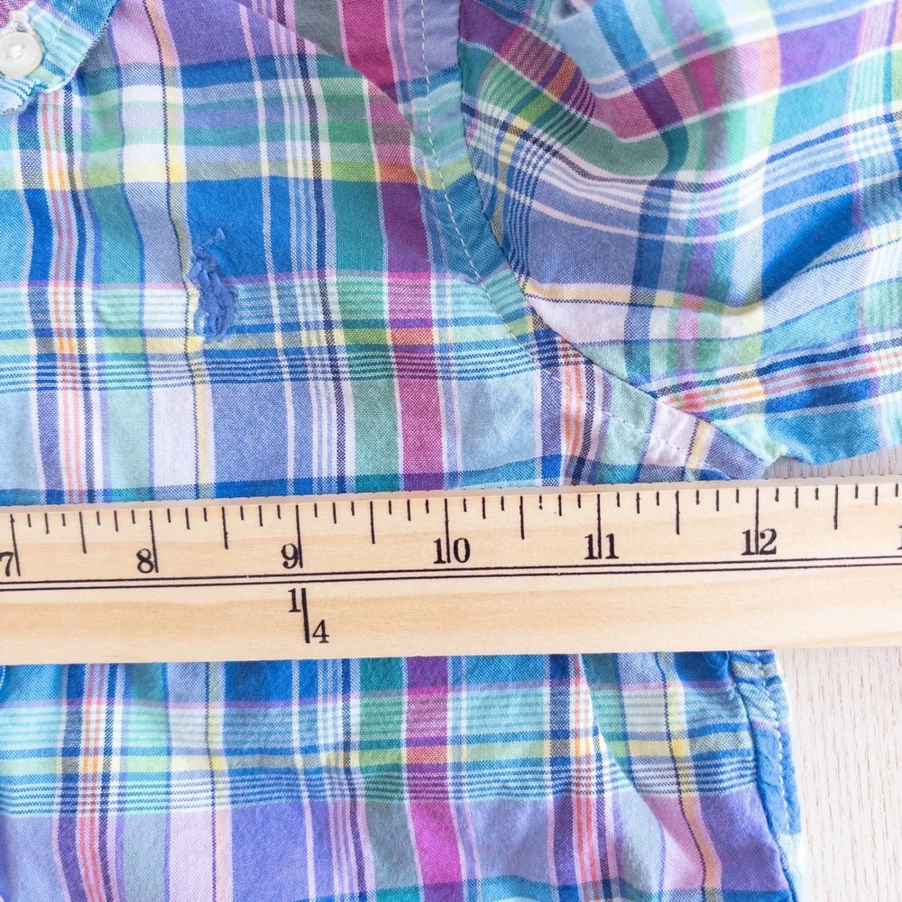 Ralph Lauren Plaid Button Down Shirt Blue Purple Multi Long Sleeve Toddler 18M